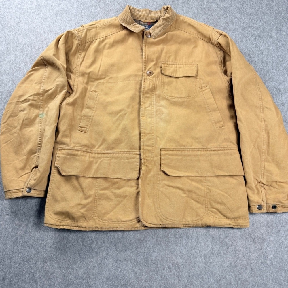 Vintage Polo Ralph Lauren Jacket Mens‎ Chore Hunting Field Flannel Wool Lined XL